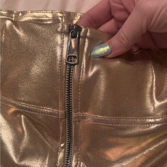 Freddy brand Shiny Gold Metallic Pants - Picture 2 of 5